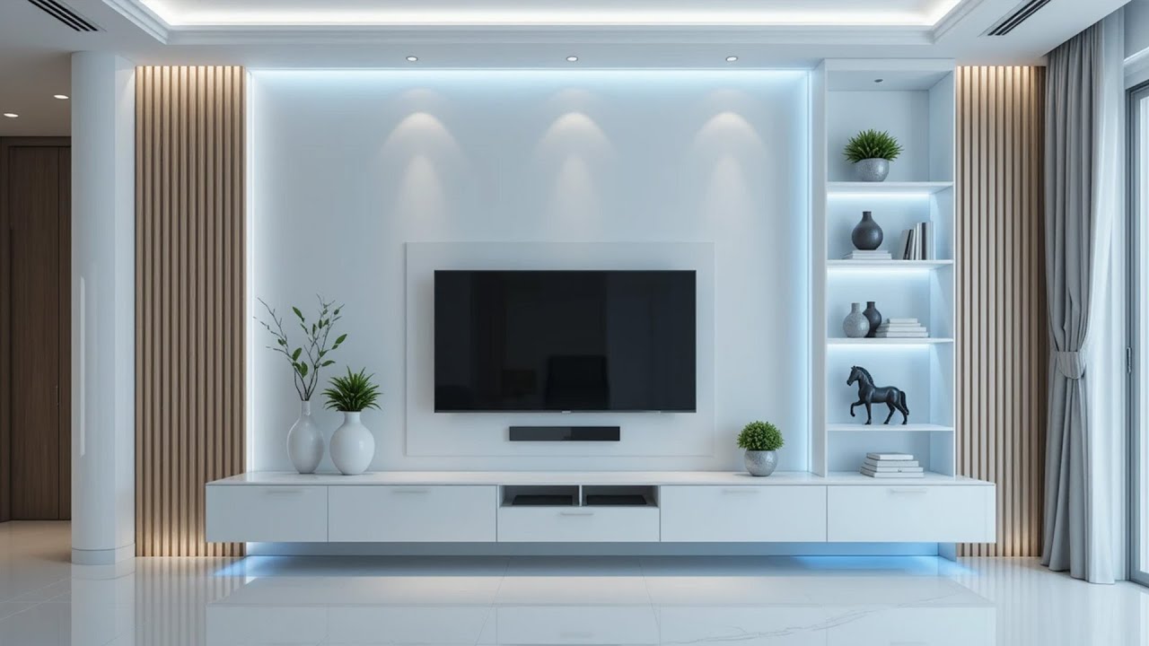 Stylish Modern TV Wall Unit in a Minimalist Living Room | 2025 Home Decor Ideas