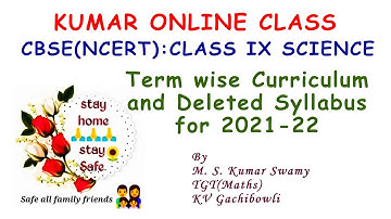 CBSE Science Class IX Term wise Curriculum - Term I and II Syllabus and deleted syllabus explanation