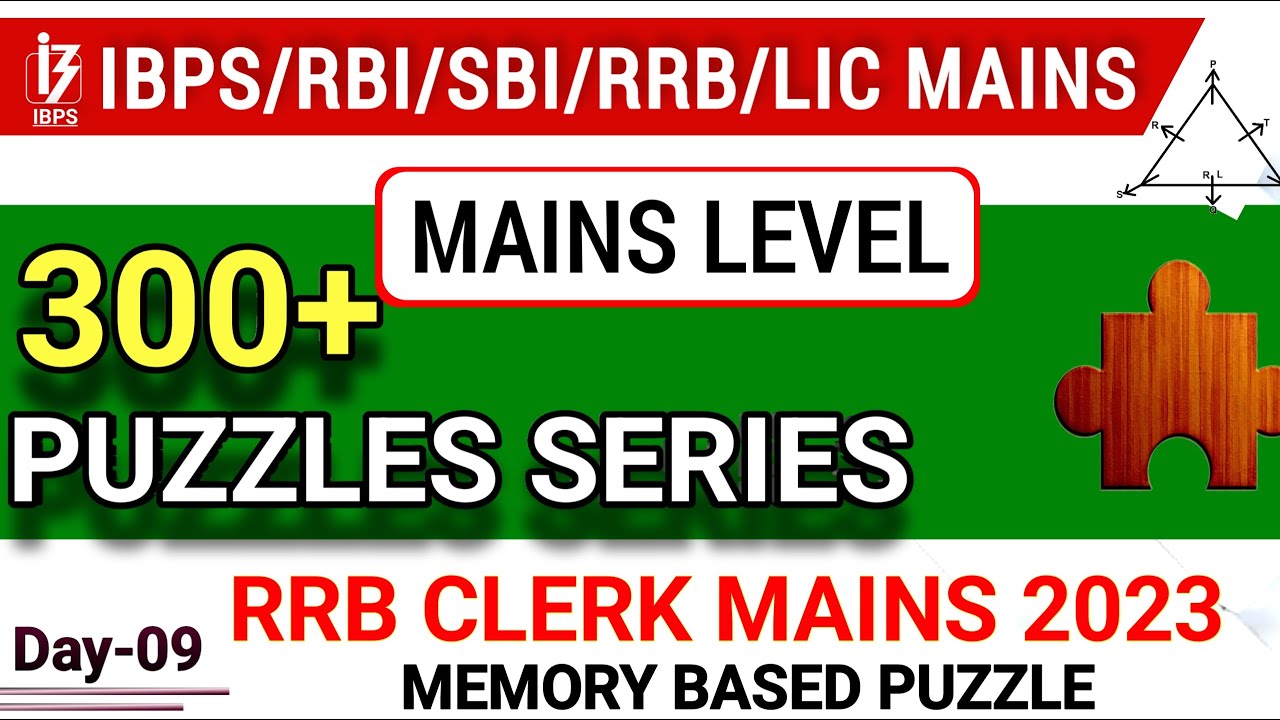 Most Difficult Mains Level Puzzle Asked in RRB Clerk Mains 2023 | 300 ...
