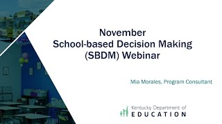 November School-based Decision Making (SBDM) Meeting