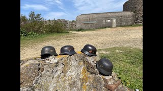 WW2 German Helmets  Guernsey Liberation Day German Bunker Trip