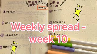 Weekly spread 10 - bullet journal with me| Illisa ❤️