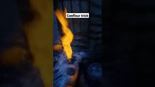corn flour fire trick | DYI