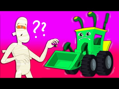 Groovy Марсианин превращается в динозавра, чтобы напугать мумию в музее.