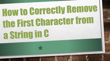 How to Correctly Remove the First Character from a String in C