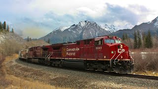 HUGE TRAIN!!! CP 8000, CP 8906, CP 9779, CP 8526, and CP 9584 lead CP 603 west at Exshaw, Alberta