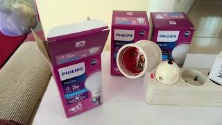 Philips LED & Genie Test Perbandingan ( Comparison ) side by side : 1. Genie 18w 2. LED 8w 3. LED Sc. 