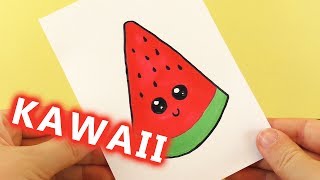 WASSERMELONE DIY KAWAII zeichnen | süße WATERMELON selber machen - Malen für Kinder screenshot 1