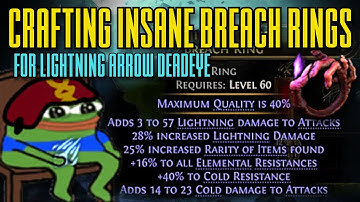 Crafting End Game Breach Rings for My Lightning Arrow Deadeye - Path of Exile 2