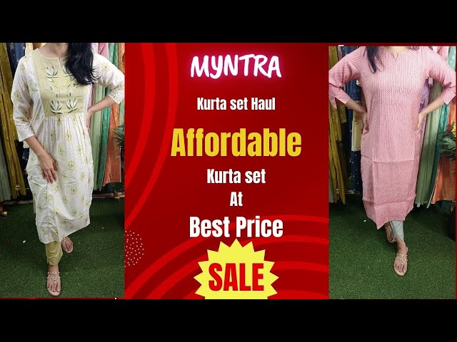 Myntra try on | kurta and dress | Festive kurta|kurti palazzo - YouTube