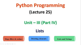 Python Programming | JNTUA | UNIT 3 | Lists | Lecture 25