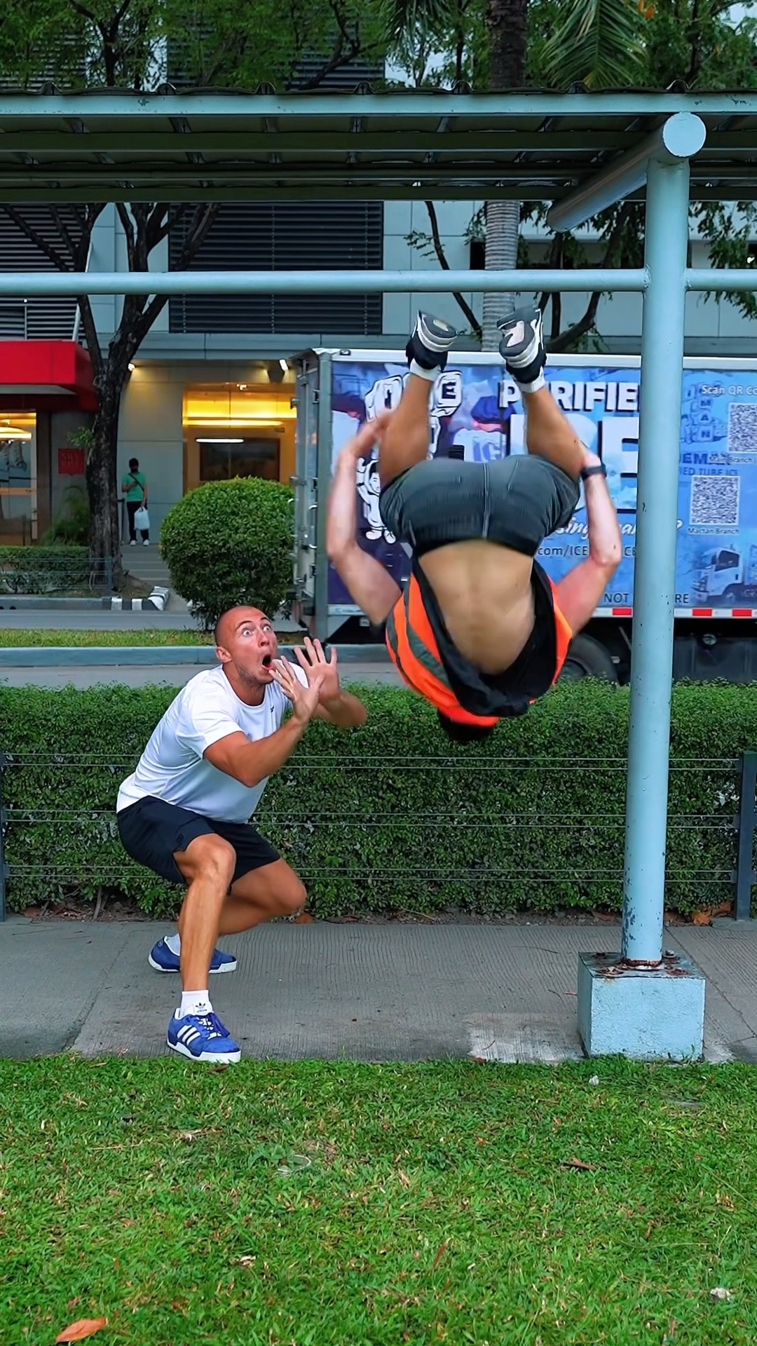 Taught a Man How to Do a Backflip?? #kiryakolesnikov #prank #tutorial #stunt #parkour #funny