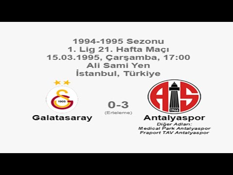 Galatasaray 0-3 Antalyaspor 15.03.1995 - 1994-1995 Turkish 1st League Matchday 21 + B&P-Match Comm