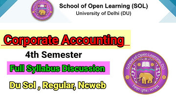 Du sol Corporate Accounting syllabus || syllabus of corporate accounting || B.com prog. 4th semester
