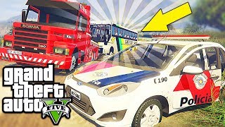 GTA V Trabalhos - Caminhão Puxando ÔNIBUS