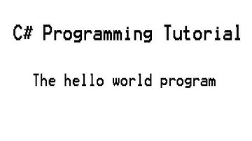 C# Programming Tutorial - 01 - Hello World