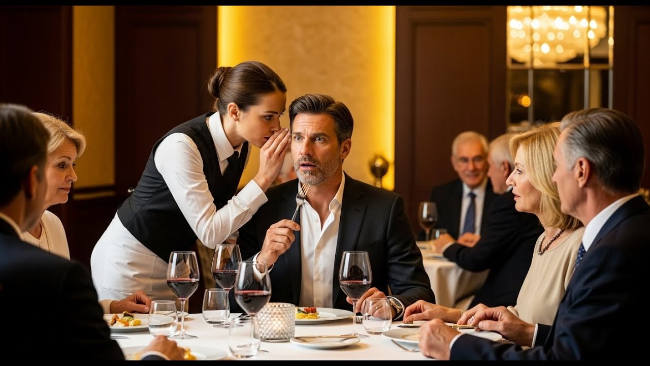 Milionarul lua cina cu soția și socrii când chelnerița spune: „Fugiți repede de aici!”.