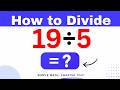 19÷5 Divide 19 by 5 (Long division Method)