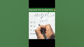 Exponents Trick You Must Know 🔥 | MathsTricksNotes #shorts #maths #exponents #powerofzero