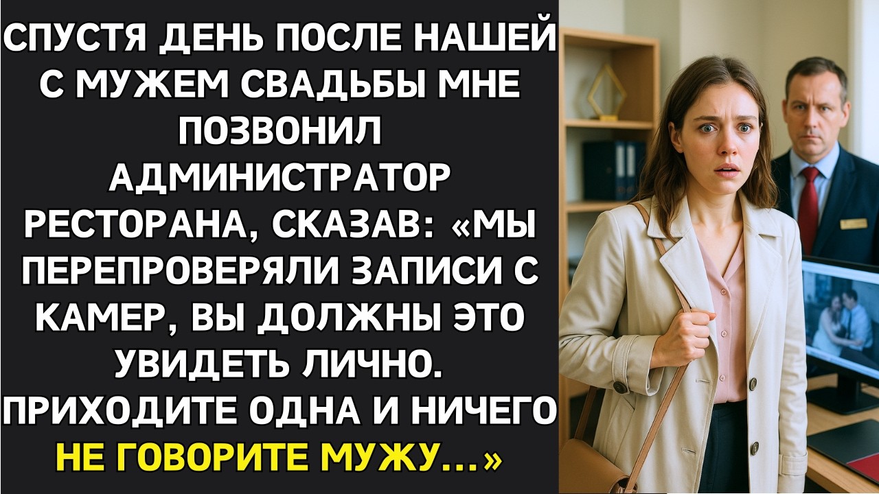 МНЕ ПОЗВОНИЛИ ИЗ РЕСТОРАНА: ВЫ ДОЛЖНЫ УВИДЕТЬ ЗАПИСЬ. ПРИЕЗЖАЙТЕ ОДНА, НИЧЕГО НЕ ГОВОРИТЕ МУЖУ