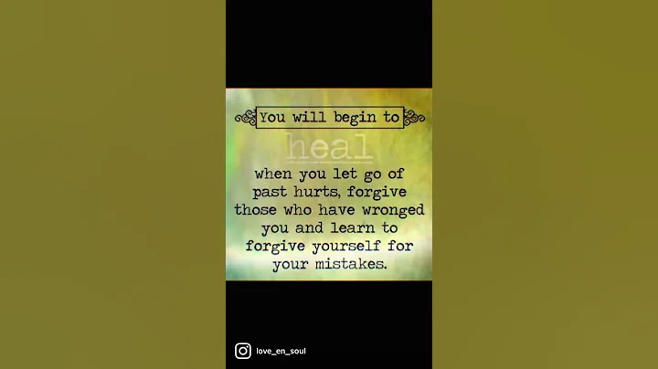 Forgive yourself, Heal yourself