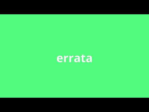 what is the meaning of errata