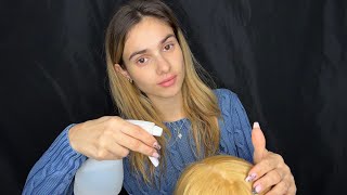 [ASMR RP] COIFFURE ( BROSSAGE, SPRAY, CISEAUX) RELAXATION