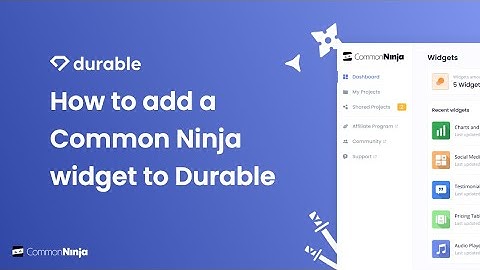 How to add a Common Ninja Widget to Durable