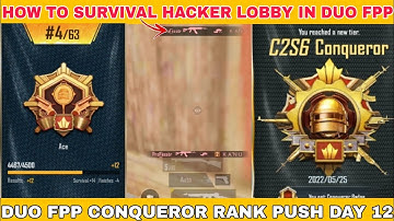 HOW TO SURVIVAL HACKER LOBBY IN DUO FPP RANK PUSH DAY 12 || TIPS FOR CONQUEROR IN DUO FPP