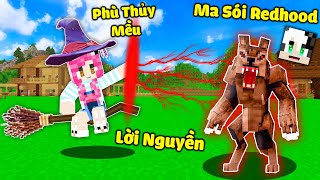 MỀU THỬ THÁCH 24 GIỜ LÀM PHÙ THỦY SIÊU PRO TRONG MINECRAFT*REDHOOD BỊ MỀU TROLL BIẾN THÀNH MA SÓI