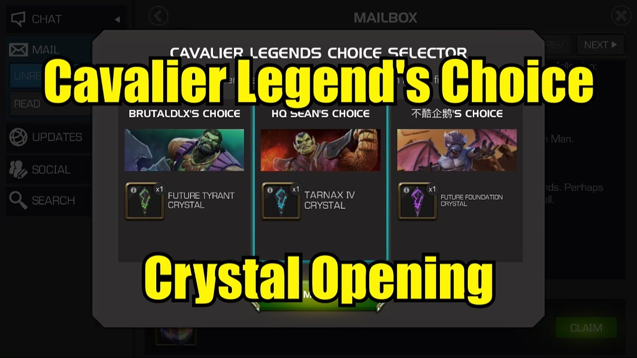 Cavalier Legends Choice Crystal Opening MCOC