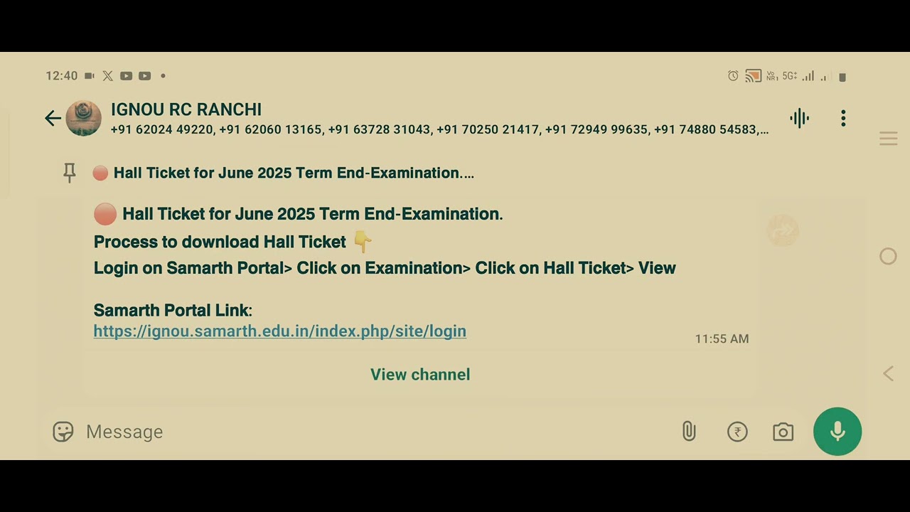 IGNOU Hall Ticket for June 2025  Exam admit card/ TEE download