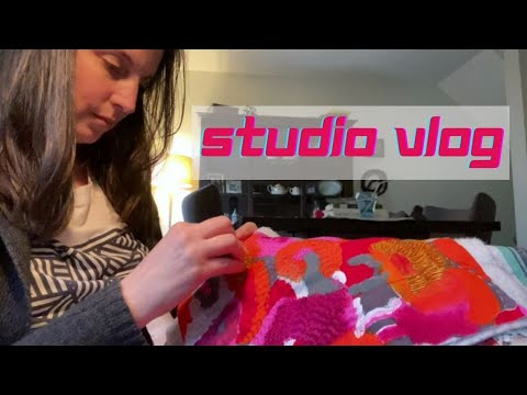 Artist Life | Studio Vlog: painting & stitching #artistlife #studiovlog #maker