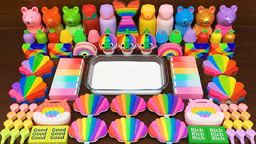 RAINBOW SEASHELL !!!Mixing Random Things into GLOSSY slime !!!Satisfying Video #138