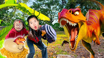 Cam Cam vào khu rừng cổ đại, tìm được trứng khủng long bạo chúa