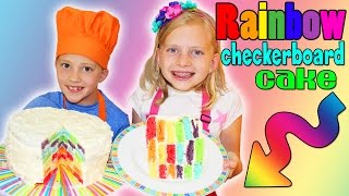 Kid Size Cooking: Rainbow Checkerboard Cake