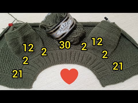 BAŞLANGIÇ, yepyeni örgü yelek yapılışı, yakadan başlama kolay yelek modeli, #knitting #sweater