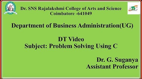 DT video on string functions| Problem solving using C| SNS Institutions