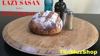 How to make a Lazy Susan with a Wine Barrel top or make your own top. A simple build that would be a great addition to your 