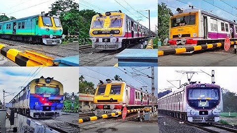 [7 in 1] Super Speedy Different Model Colourful EMU Trains Skip Between Railgate | Eastern Railways