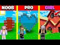 Minecraft Battle: SECRET TNT TUNNEL BASE HOUSE BUILD CHALLENGE - NOOB vs PRO vs GIRL / Animation