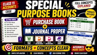 Special Purpose Books Explained 🔥 | Purchase Book, Journal Proper &amp; Other Books | Class 11 Accounts