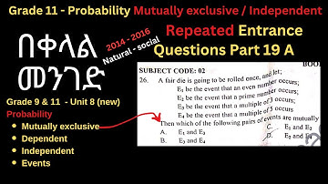 Probability I Mutually Exclusive | Dependent | Independent | Events | Grade 9 & 11 | Unit 8