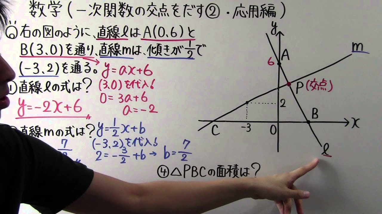 数学 中2 37 一次関数の交点をだす 応用編 Youtube