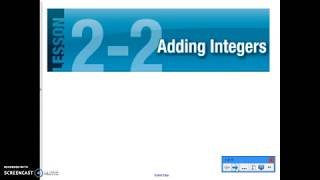 2-2 Pre Algebra  Adding Integers