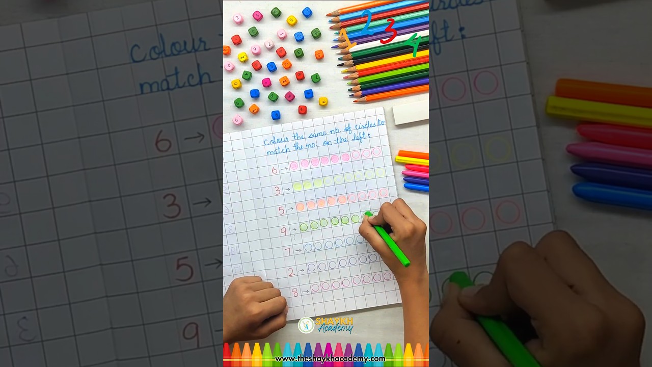 🌈 Colour the Same Number of Circles 🔢 Mathematics Worksheets for Kindergarten 🍎 