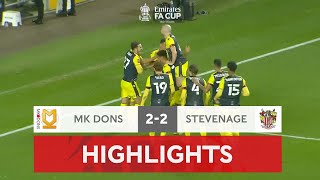 Two Goals in Three Minutes Earn Stevenage a Replay | MK Dons 2-2 Stevenage | Emirates FA Cup 2021-22