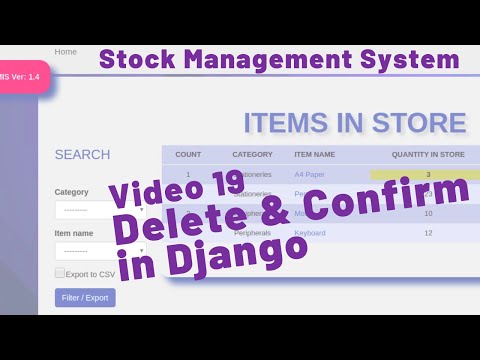 19 HOW TO DELETE DATA IN DJANGO WITH CONFIRM PROMPT - STOCK MANAGEMENT SYSTEM