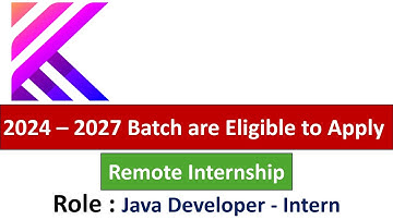 Kreativstorm Hiring Java Developer - Intern I 2024 – 2027 I Batch are Eligible to Apply