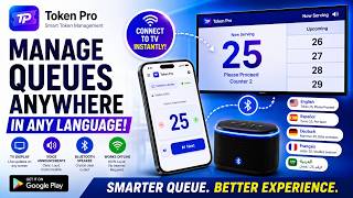 Token Pro Multilanguage token display system for Clinics banks Hospitals saloons